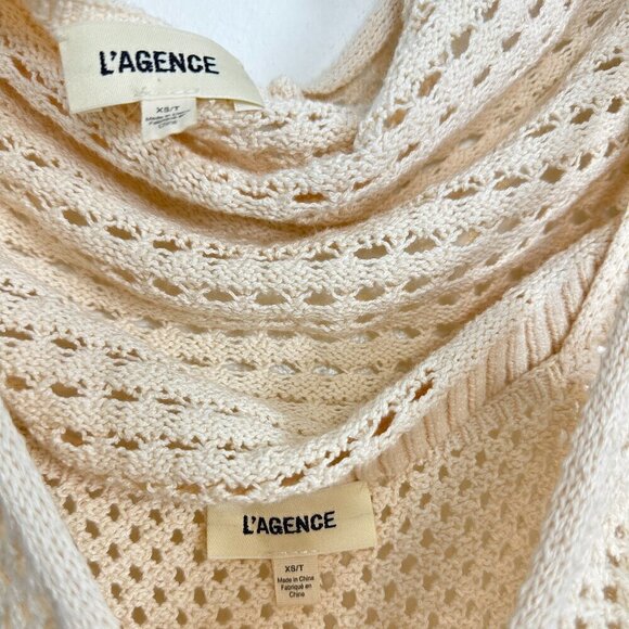L'AGENCE Sammy Tank & Shawl in Ecru Size X-Small - Picture 6 of 11
